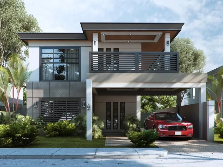 Model Fasad Rumah Minimalis 2 Lantai Atap Datar